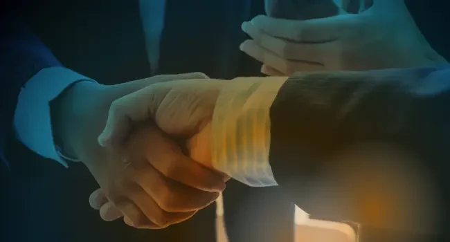 Two people shaking hands